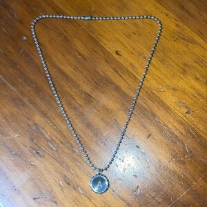 Silver Necklace with A Initial Pendant